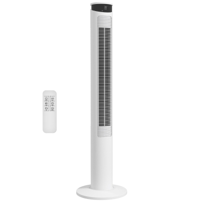 HOMCOM Torenventilator met 4 Modi, 3 Snelheden, Timer, Wit