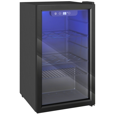 HOMCOM Cantinetta Frigo Vino 68L a Raffreddamento Silenzioso Nera