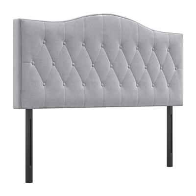 HOMCOM Hoofdbord voor bed gestoffeerd hoofdbord bed rugleuning bed hoofdbord in grijze populieren fluwelen stof 185 x 8 x 134 cm