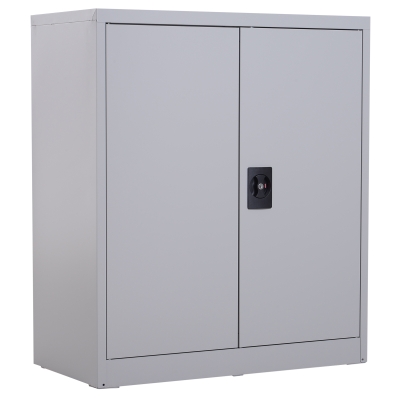 Vinsetto Armario Archivador Metálico con 2 Puertas Cerradura Estante Ajustable para Sala de Estar Estudio 80x40x92,5 cm Gris