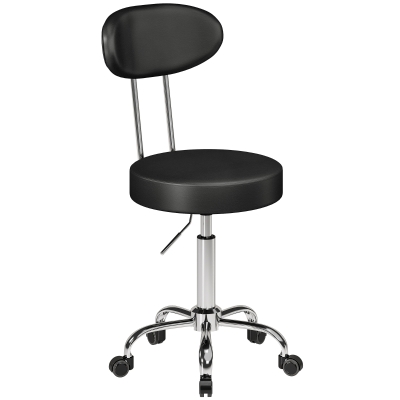 Scaun Reglabil Rotativ a 360°con Spătar Și Șezut Tapițate, Negru