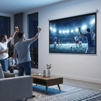 HOMCOM Beamerscherm met Afstandsbediening, 84 Inch, 4:3 formaat, 171x130 cm, Wit