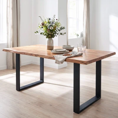 HOMCOM Tafelpootset, 2 stalen poten, 72 x 60 cm, voorgeboorde gaten, industrieel design, staal, zwart