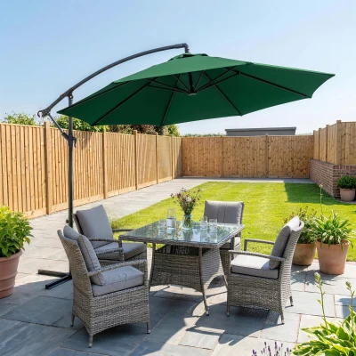 Outsunny Ombrellone da Giardino 3x2.5 m a Braccio Inclinabile