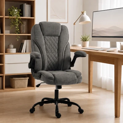 HOMCOM Ergonomic Office Chair Swivel Adjustable Dark Grey