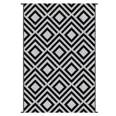 Outsunny Reversible Outdoor Rug 182x274cm Black