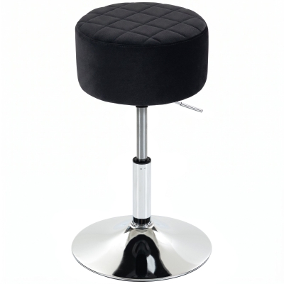 HOMCOM Bar Stool Swivel Adjustable Velvet-feel seat Black