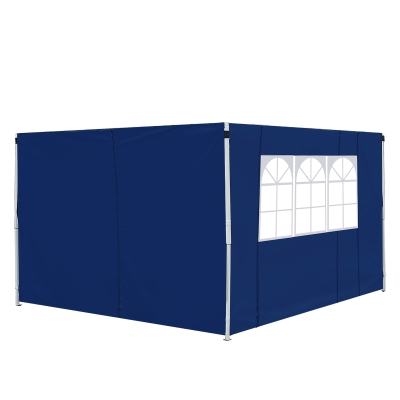 Outsunny 3m Gazebo Side Panels with Window Blue