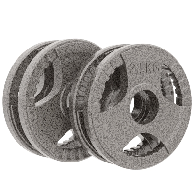HOMCOM Set of 4 Cast Iron Olympic Weight Plates 2x5kg, 2x2.5kg