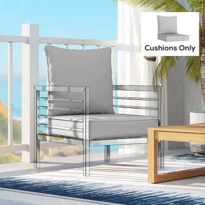 Outsunny Patio Chair Cushion Set Fade Resistant Black 63x55cm