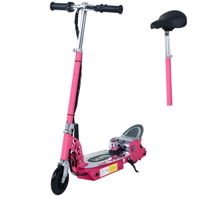 HOMCOM 120W Foldable Scooter Adjustable Ride-On Toy Pink