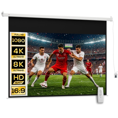 HOMCOM Écran 100" Motorisé 4K HD Mural Télécommande