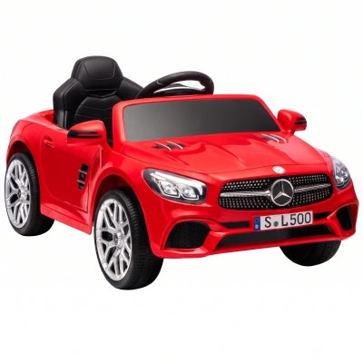 AIYAPLAY Coche Eléctrico para Niños Mercedes-Benz SL500 12V con Mando a Distancia 2,4 G 2 Motores Suspensión Arranque Suave Rojo