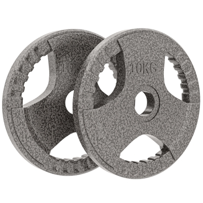 HOMCOM Set of 2 Cast Iron Olympic Weight Plates 10kg Each