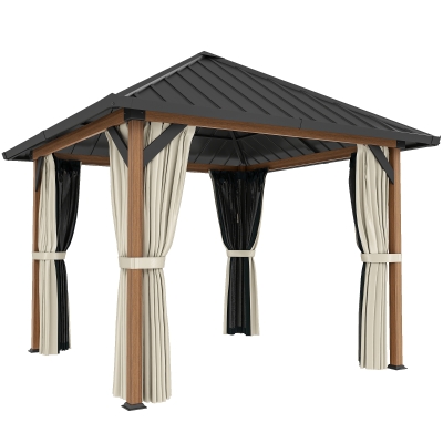 Gazebo 304L x 304W x 297Hcm Walnut brown
