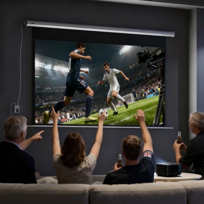 HOMCOM Projectiescherm 100 inch, 16:9, met afstandsbediening, elektrisch
