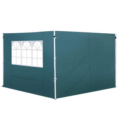 Outsunny 3m Gazebo Side Panels with Window Green