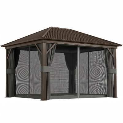 Hardtop Gazebo 3.63 x 3 x 2.7m Dark Grey