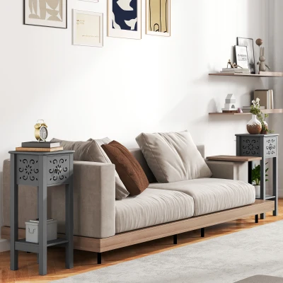Side Table 30 L x 30 W x 75 H cm Grey