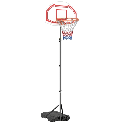 HOMCOM Canestro Basket Regolabile con Base Riempibile e 2 Ruote