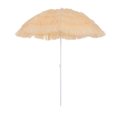 Outsunny Ombrellone da Spiaggia e Giardino 1.6x2m Beige 8 Stecche