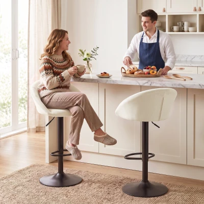 HOMCOM Counter Stool with Backrest