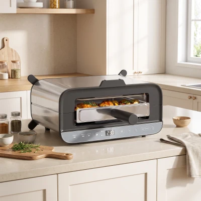 HOMCOM 3-in-1 Mini Oven Toaster Grill Stainless Steel 1700W