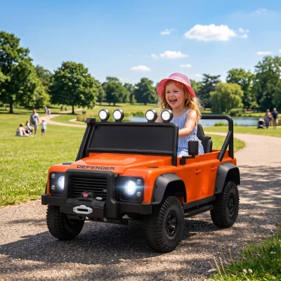 AIYAPLAY Kids Ride On Car Remote Music LED 4-Wheel Orange