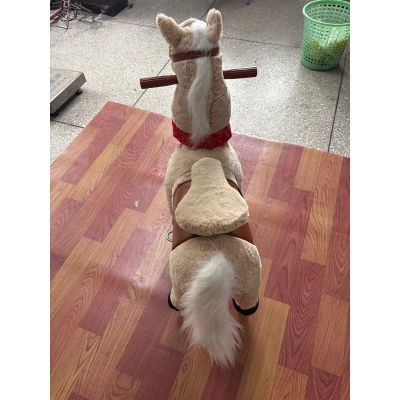 AIYAPLAY Walking Horse Pedal Ride-On Toy Rotatable Head Light Brown
