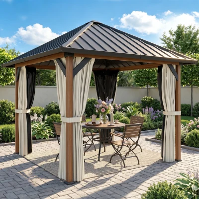 Gazebo 304L x 304W x 297Hcm Walnut brown