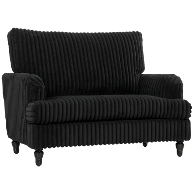 HOMCOM Corduroy Single Sofa Modern Accent Armchair Black