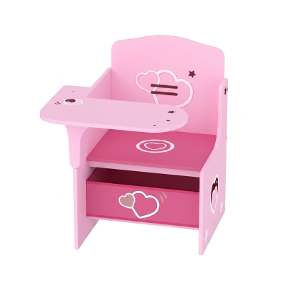 AIYAPLAY Kids Table & Chair Set with Storage Bins Pink