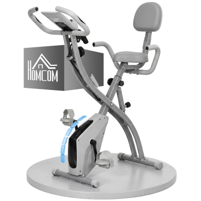HOMCOM Vélo Appartement Pliant 8 Niveaux Gris