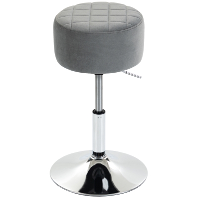 HOMCOM Adjustable Swivel Chair Velvet-feel seat Grey