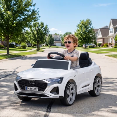 AIYAPLAY Audi Q8 Ride On Car Remote Four-Wheel Suspension White