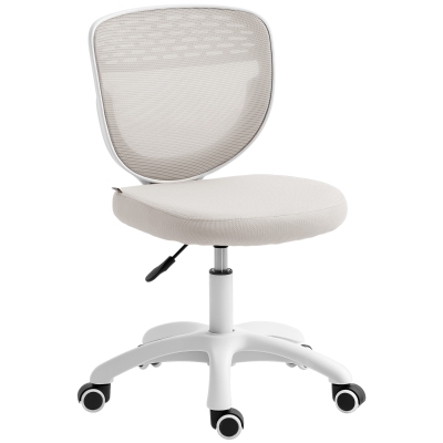 HOMCOM Mesh Office Chair Adjustable Swivel Armless Grey