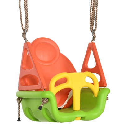 Outsunny 3-in-1 babyschommel, kinderschommel met verstelbaar touw, groen