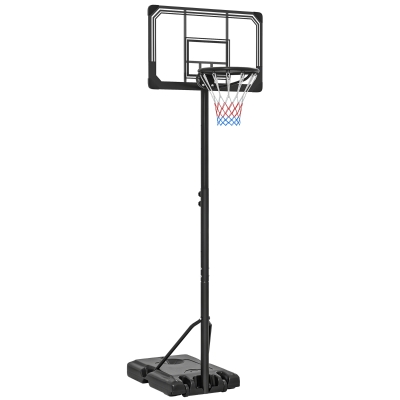 SPORTNOW Canestro Basket a 6 Altezze Regolabili con Rotelle Nero