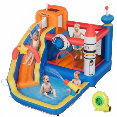 Outsunny Gioco Gonfiabile per Bambini con Borsa 11 Paletti Toppe