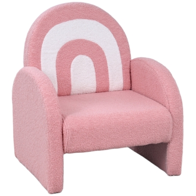 AIYAPLAY Sofá Infantil con Respaldo en Forma de Arcoíris Mini Sofá de Tejido Suave de Borreguito para Niños 45x41x52 cm Rosa
