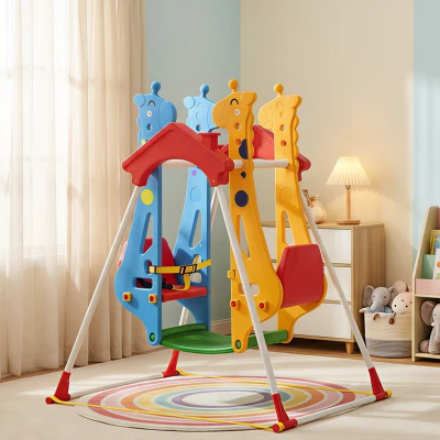 AIYAPLAY Balançoire Enfants 3-5 Ans Double Siège Multicolore