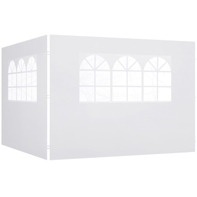 Outsunny Parois Tonnelle 3x3/6m Fenêtres Blanc