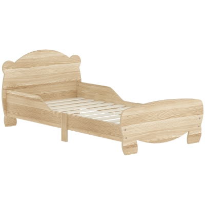 AIYAPLAY Lit Enfant 70x140cm Bois Naturel avec Barrières Ours