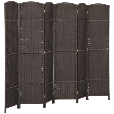 HOMCOM Séparateur 6 Panneaux Pliable Marron pour Salon/Bureau