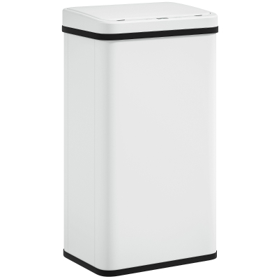 HOMCOM Sensor Kitchen Bin 50L Stainless Steel Soft-Close White