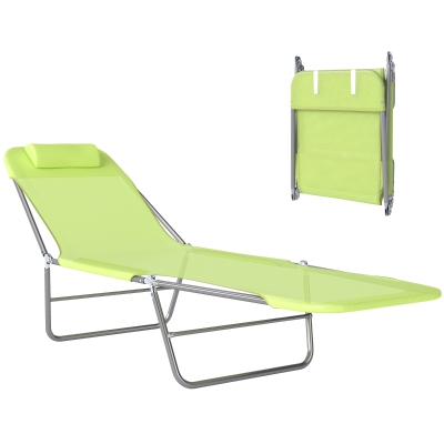 Outsunny Lettino prendisole 182cm x 56cm x 24.5cm Verde