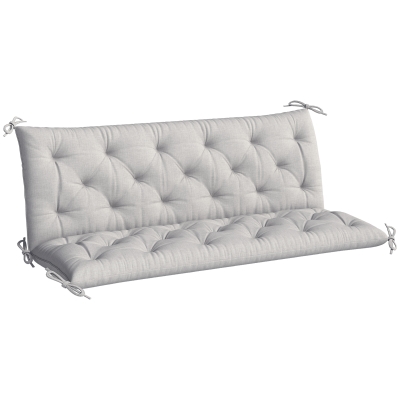Outsunny Banc 3 Places 150cm Coussin Gris Clair Jardin