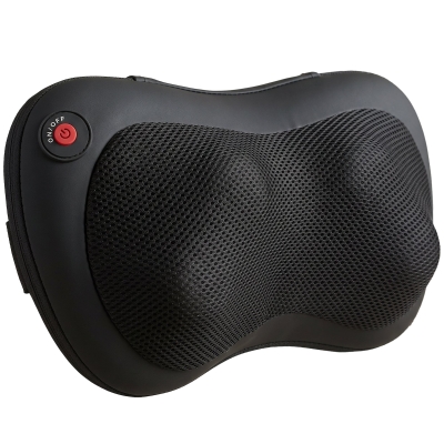 HOMCOM Cojín de Masaje Shiatsu con Calor y 4 Nodos  Amasado Giratorio 3D Alivio de la Fatiga Muscular