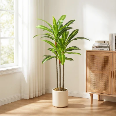 HOMCOM Artificial Dracaena Tree Bendable Trunks 90cm Green