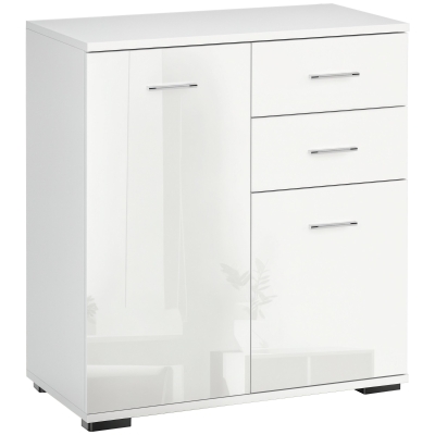 HOMCOM Modern High Gloss Sideboard Storage Cabinet White